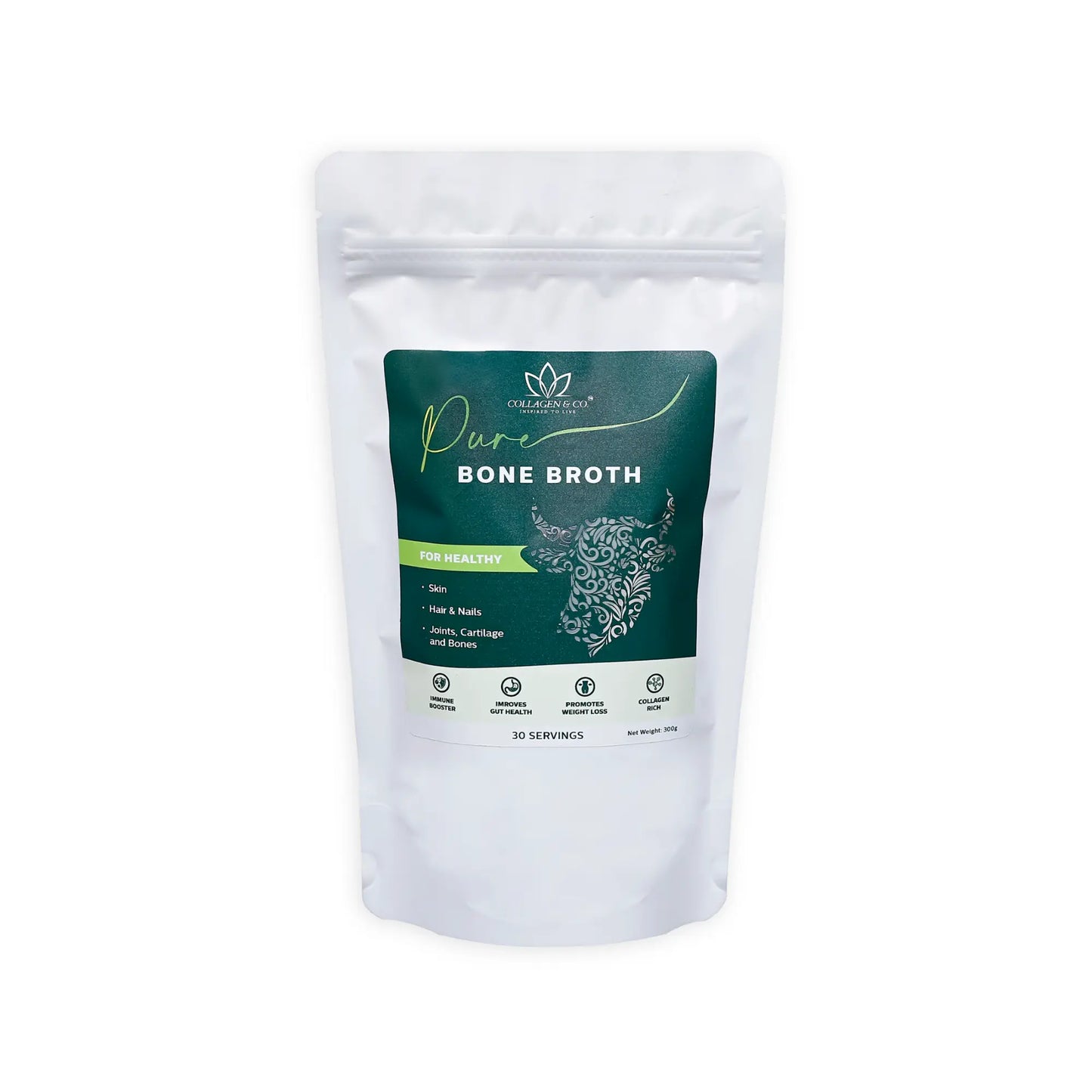 300g White Pouch Beef Bone Broth Collagen4Africa