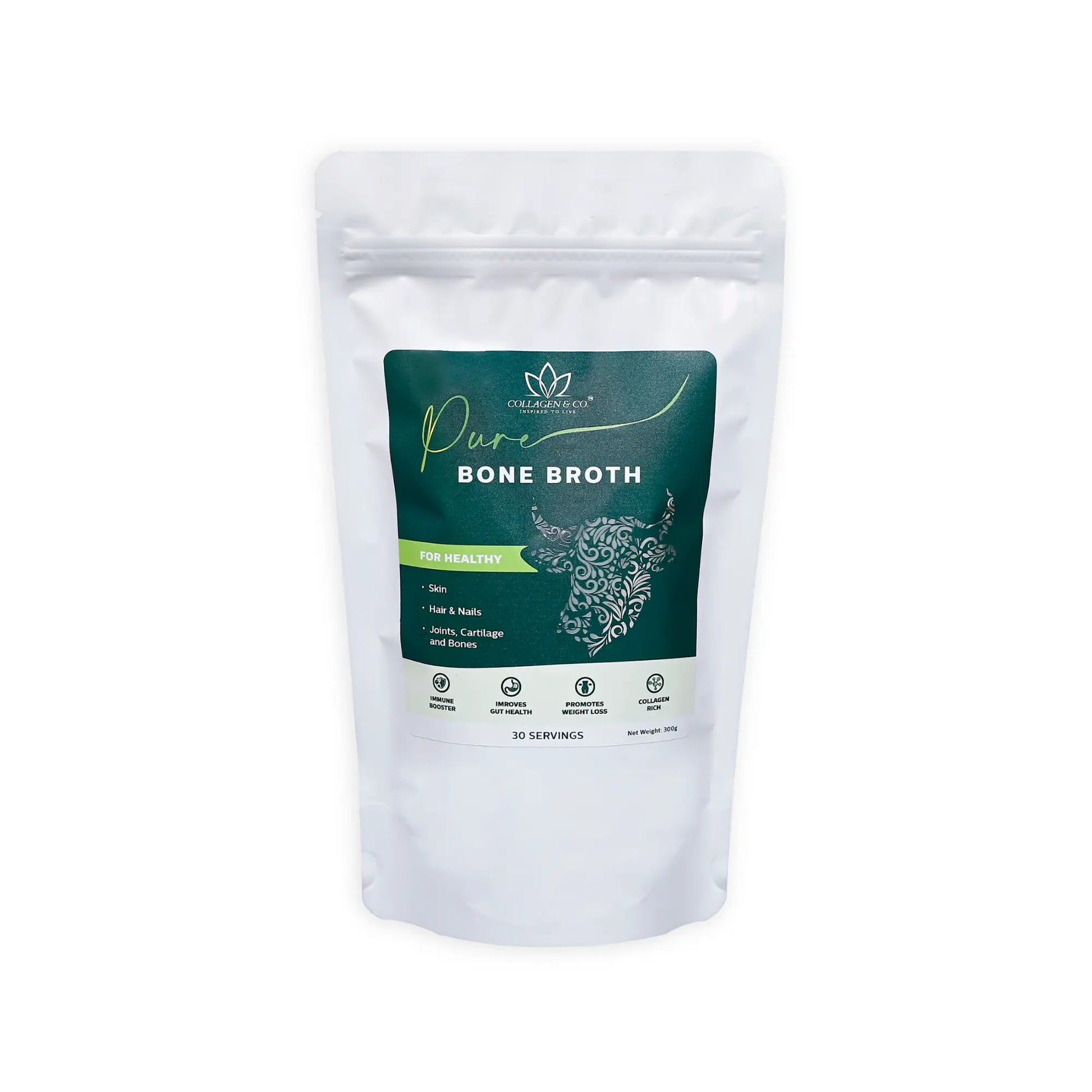300g White Pouch Beef Bone Broth Collagen4Africa