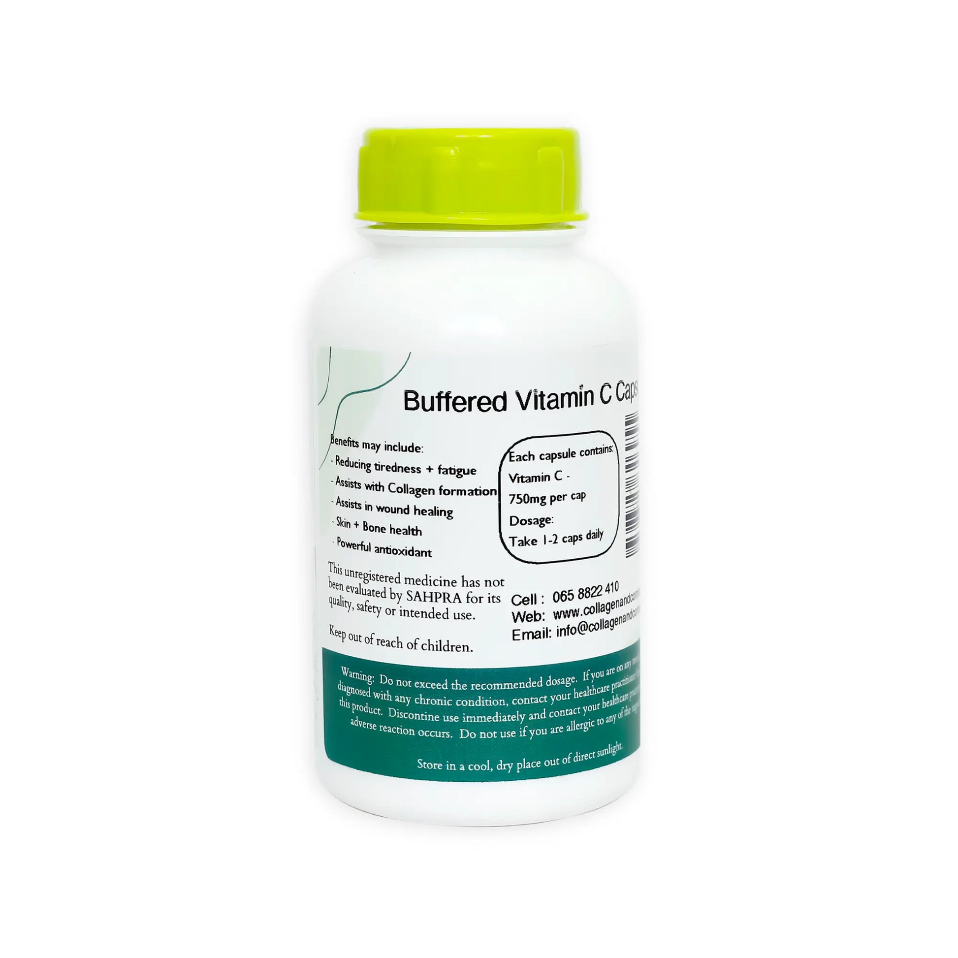 Vitamin C Capsules - 30 Capsules at 750mg each Collagen4Africa