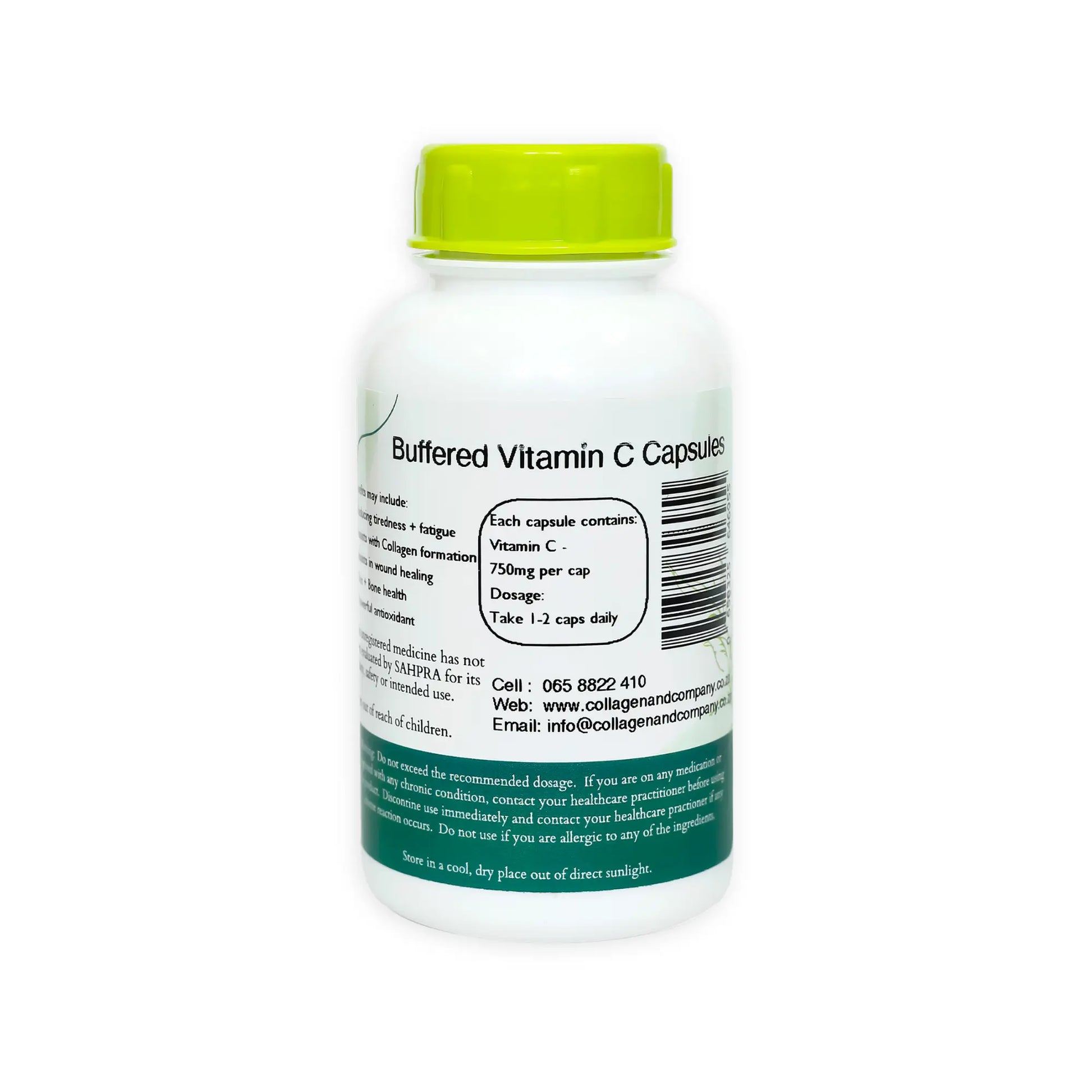 Vitamin C Capsules - 30 Capsules at 750mg each Collagen4Africa