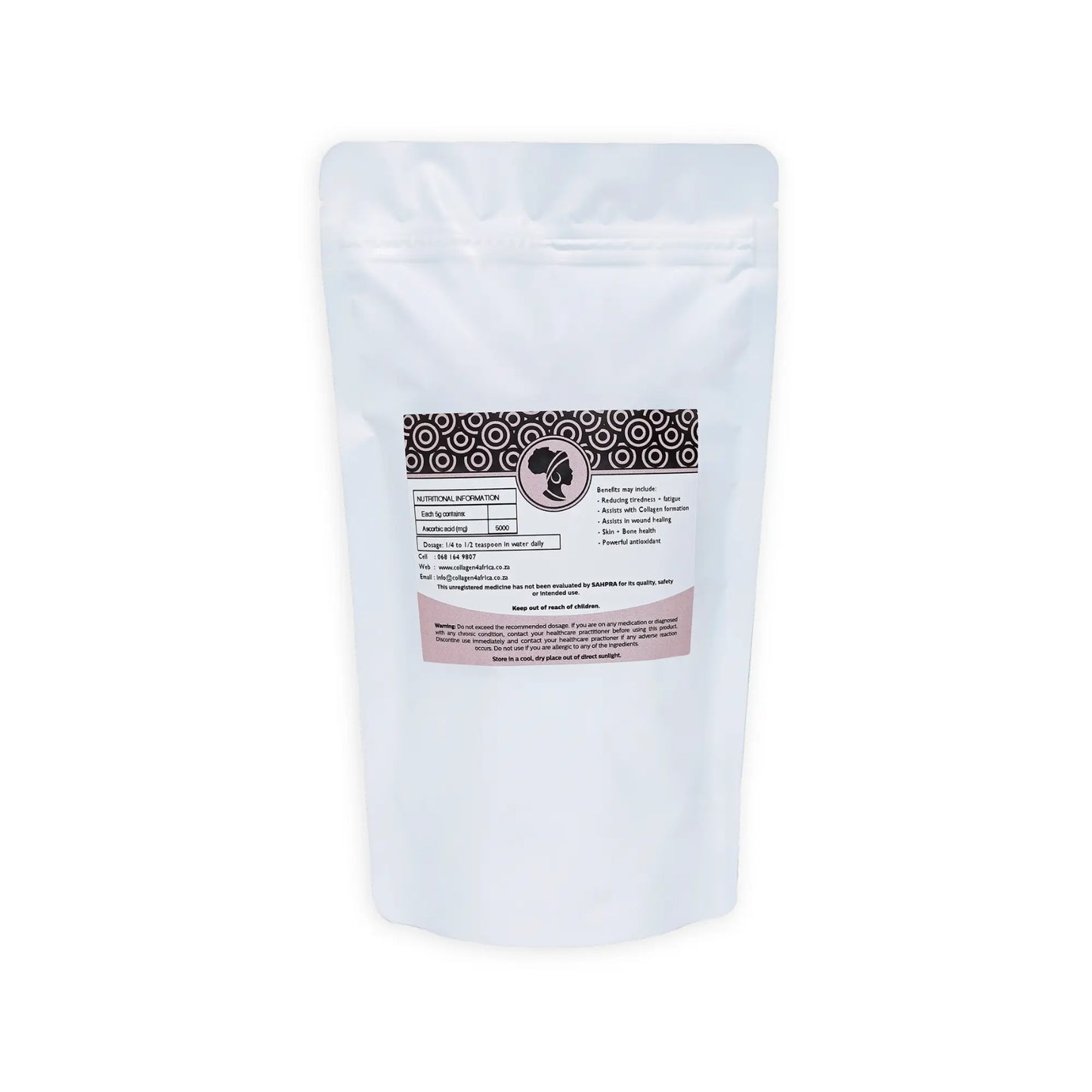 1kg Pure Vitamin C Powder Pouch Collagen4Africa