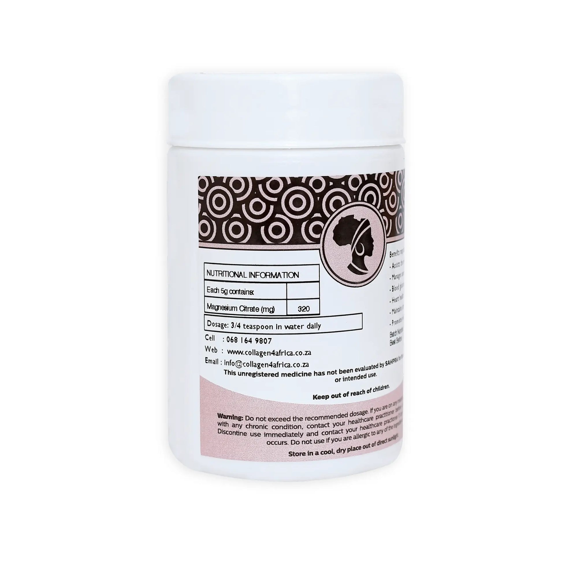 Magnesium Citrate Starter Tub 100g Collagen4Africa