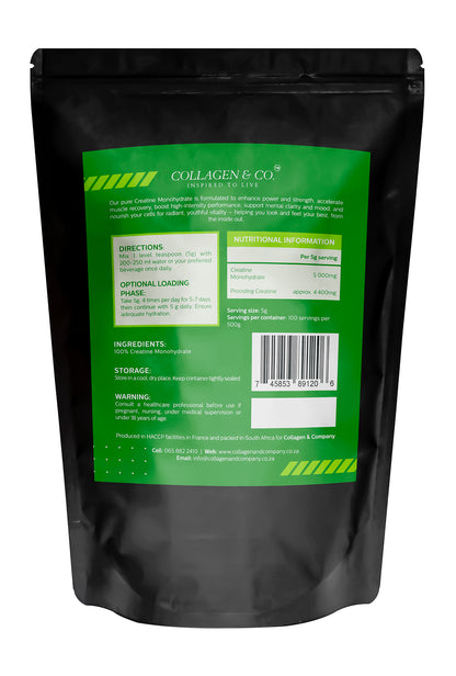 Pure Creatine Monohydrate Powder 500g Collagen4Africa