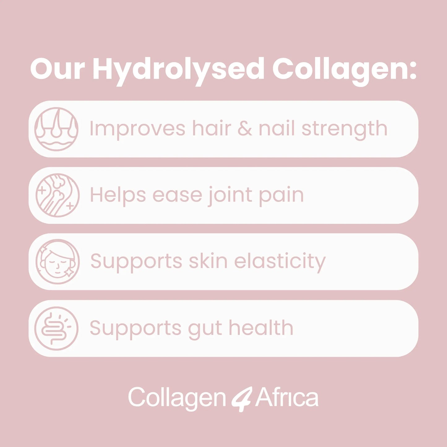 Hydrolysed Bovine Collagen Powder pouches 2kg (Bulk pack 4x500g) Collagen4Africa